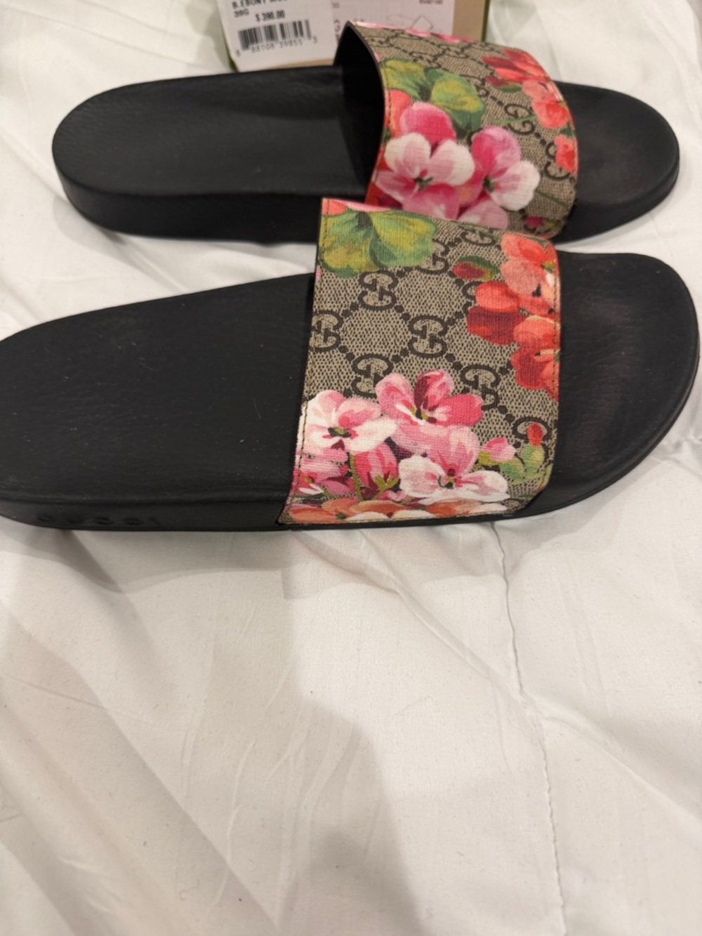Gucci Floral GG Canvas Slide Sandals in ebony multi color - Picture 6 of 8